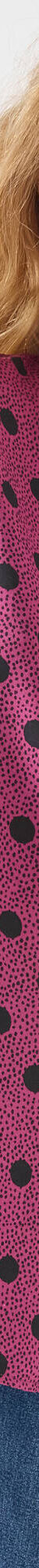 Blouse col tunisien imprimé pois, crêpe (violine / noir) Blouse col tunisien imprimé pois, crêpe (violine / noir)